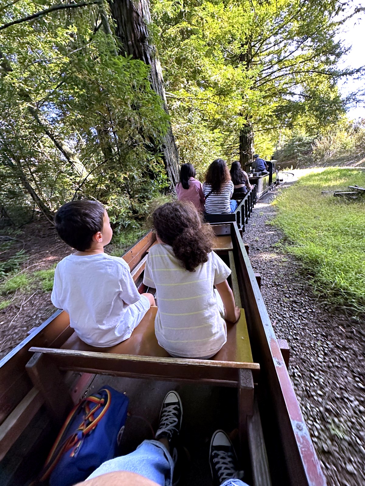 Children riding the open-air train at Tilden Park